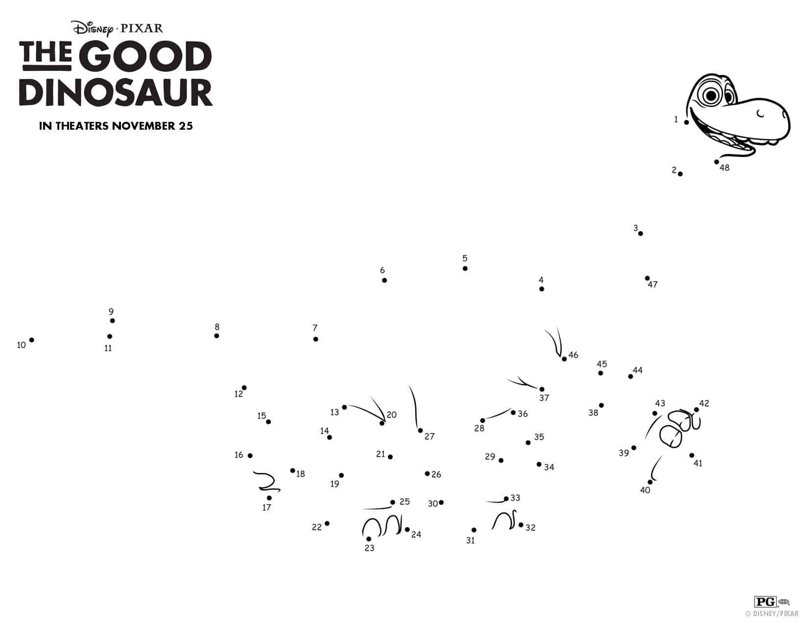 The Good Dinosaur free printable free activities The Good Dinosaur pumpkin stencil The